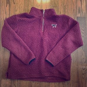 RARE Fuzzy PINK Quarter Zip